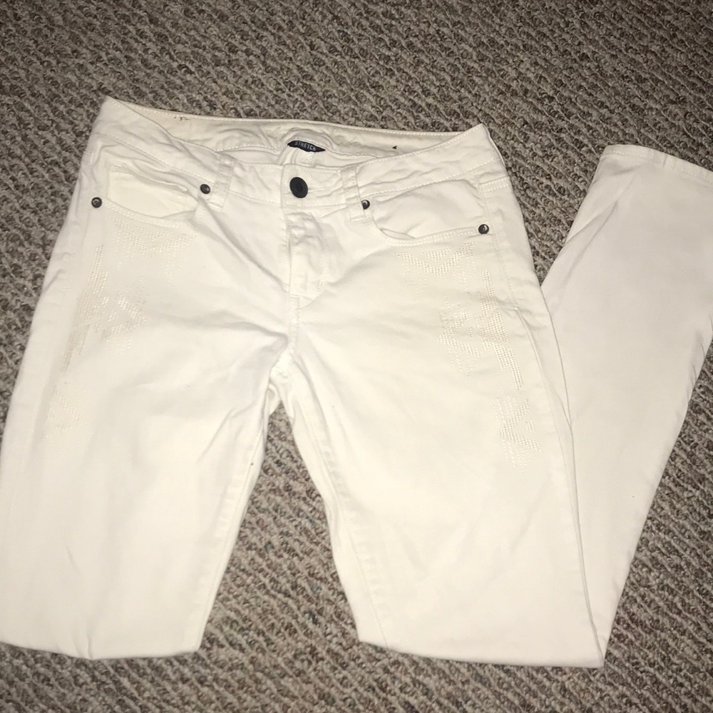 American eagle white jeans with design